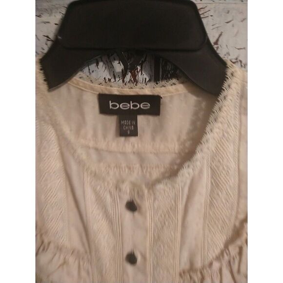 Bebe Vintage Lace Dress Sm Black Y2K Cottage Core Ruffled Feminine - Picture 4 of 11